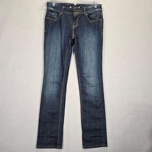 Vigoss Jeans Straight Leg Low-Rise Womens Size 28 Blue Denim Stretch